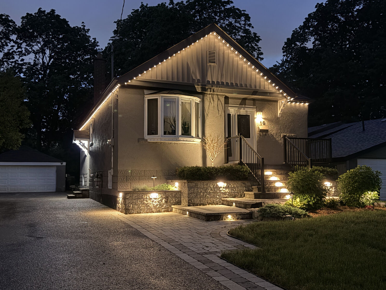 warm white with landscape lights